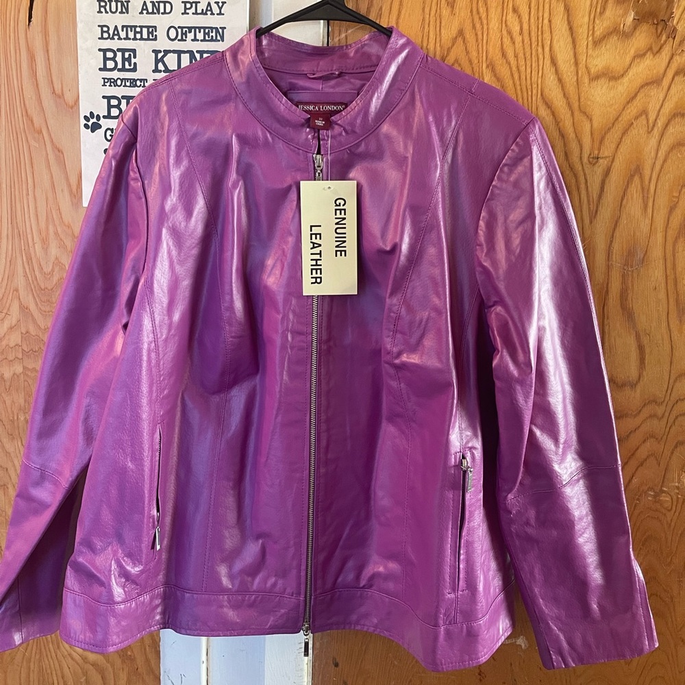 Jessica London genuine leather jacket